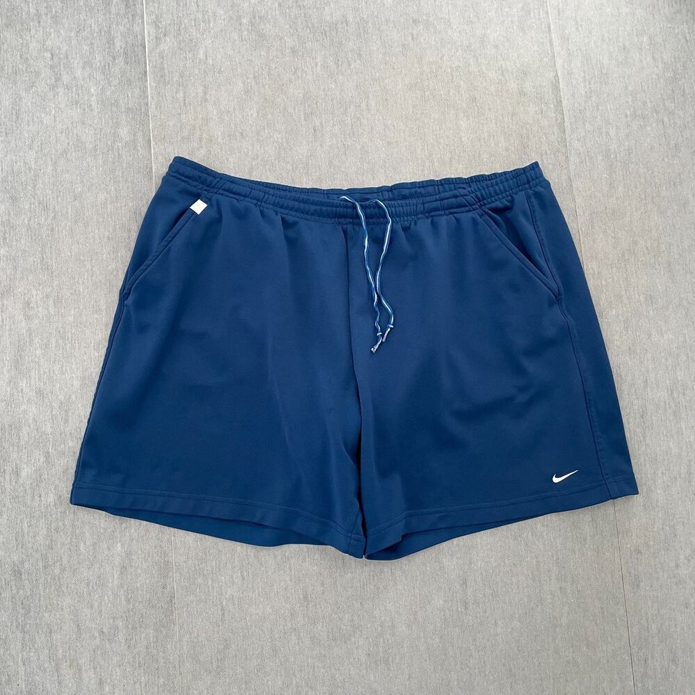 VINTAGE Nike Shorts Adult XL Blue Tennis Challenge Court Pockets Logo Mens